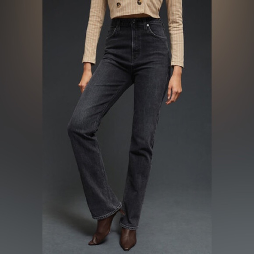 Agolde Vintage High-Rise Bootcut Jeans Black